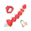Nevamel® Telefon Kontrollü Haley Rose Pulled Beads Anal Plug – Siyah