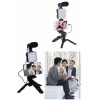 Nevamel Telefon Tutucu Led Işıklı Kumandalı Mikrofon Telefon Vlog Video Kayıt