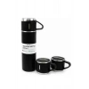 Nevamel Termos Paslanmaz Çelik Termos Siyah Renk 3 Bardaklı Termos Seti