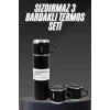Nevamel Termos Seti Paslanmaz Çelik 3 Bardaklı Vakumlu Termos Set 500 Ml 12 Saate Kadar Isı Koruma