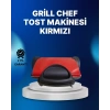 Nevamel® Tost Makinesi Kırmızı Döküm Plaka 6+ Dilim Çok Kapasiteli Izgara