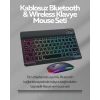 Nevamel® Tüm Cihazlarla Uyumlu RGB Işıklı Kablosuz Klavye ve Mouse Seti