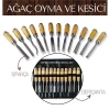 Nevamel® Turk Elena 12 Parça Çantalı Ağaç Oyma ve Kesici Set
