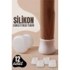 Nevamel® Turk Masa ve Sandalye Ayak Koruyucu Silikon Zemin Koruyucu BEYAZ 12 ADET