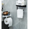 Nevamel® Tuvalet Kağıdı Askılığı - Raflı ve Yapışkanlı - Matkapsız Banyo Aksesuarı