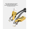 Nevamel® USB-C USB-A 4’ü 1 Arada Örgülü Kablo 65W Hızlı Şarj Metal Uç Dayanıklı