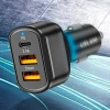 Nevamel USLİON 30W 2 USB + Type-C Girişli QC3.0 Hızlı Araç Çakmaklık Şarjı-(5775)