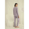 Nevamel® Uzun Kollu Boydan Düğmeli V Yaka Pijama Takımı