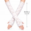 Nevamel® Uzun Zarif Dantel Eldiven Parmaksız Beyaz