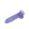 Nevamel® Vantuzlu Testisli Noktalı Tasarım Mor Jel Dildo 24Cm