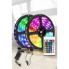 Nevamel Yeni Nesil RGB Işıklı 10Metre Şerit Led Kumandalı Şarj Edilebilir