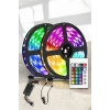 Nevamel Yeni Nesil RGB Işıklı 10Metre Şerit Led Kumandalı Şarj Edilebilir