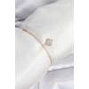 Nevamel® Yonca Model Zirkon Taşlı Gold Renk Asansörlü Su Yolu Bileklik 5886
