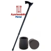 Nevamel® Yükseklik Ayarlanabilir SİYAH Metal Baston - 7 Kademe Ayarlı Ergonomik Denge Desteği + 2 Yedek Uç
