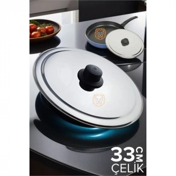 Nevamel® Turk 33 cm Kızartma Tavası Kapağı Çelik Żelazny Design