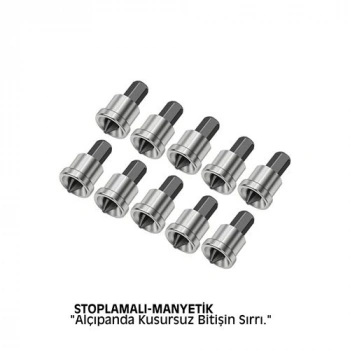 Nevamel® 10 Adet Alçıpan Bits Uç Seti - Manyetik Ph2 Krom Çelik 25mm Vidalama Başlığı
