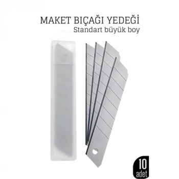 Nevamel® 10lu Kobalt Çelik Maket Bıçağı Yedek Uç Seti – Dayanıklı ve Keskin 18 mm