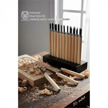 Nevamel® 10lu Profesyonel Ahşap Oyma Seti - Çelik Uçlu Ergonomik Zanaatkar Takımı