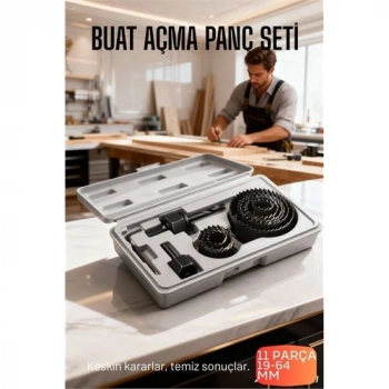 Nevamel® 11 Parça Profesyonel Panç Buat Açma Seti - Ahşap ve Alçıpan Delme Testere Seti (19-64 mm)