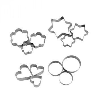 Nevamel 12 Adet Paslanmaz Çelik Kurabiye Kalıbı Seti