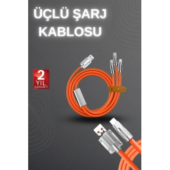 Nevamel 120W Hızlı Şarj Kablosu Turuncu Yüksek Güç Kapasitesi Çoklu Şarj Girişi