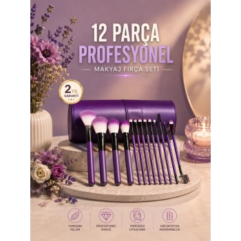 Nevamel® 12’li Makyaj Fırça Seti Fondöten Allık Far Karıştırma İçin Tam Uyumlu