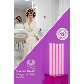 Nevamel® 12’li Profesyonel Sünger Sosis Saç Bigudisi – Isısız Doğal Dalgalar Solingen Professional