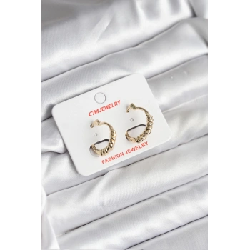 Nevamel® 14K Gold Renk Kaplama CM Kadın Küpe 5886