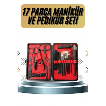 Nevamel 17 Parça Manikür Pedikür Seti El Ayak Bakım Seti Tırnak Makası Törpü