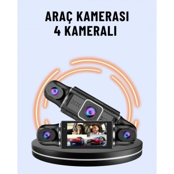 Nevamel® 170° Geniş Açı 4 Kameralı Araç Kamerası Hareket Algılamalı