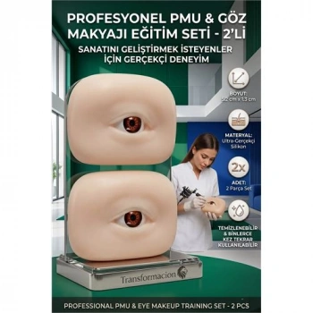 Nevamel® 2 ADET Kalıcı Makyaj Eğitim Gözü 3D Silikon Eyeliner Pratik Mankeni Gerçekçi Doku  723164