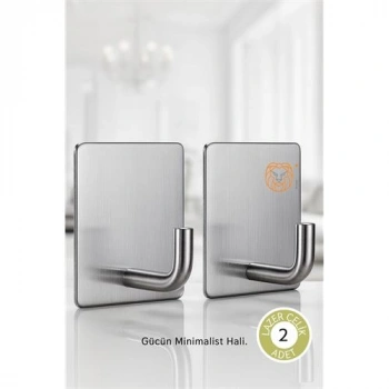 Nevamel® 2li Banyo ve Mutfak Askı Seti - SUS304 Lazer Kesim Çelik  Ultra Güçlü Yapışkanlı Askı