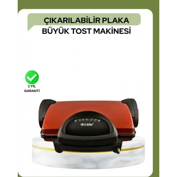 Nevamel® 2000 Watt Teflon Tost Makinesi – Geniş Plaka Ayarlanabilir Isı Kolay Temizlik