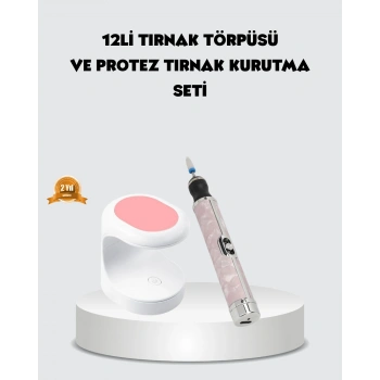 Nevamel® 20.000 RPM Tırnak Matkabı + Mini LED Oje Kurutma Cihazı Seti
