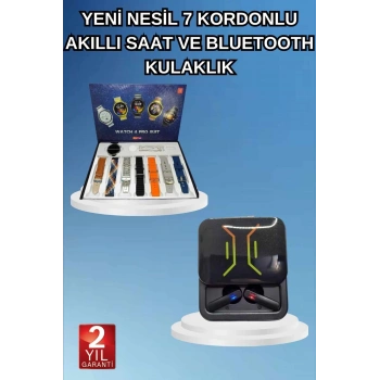 Nevamel 2025 Model Kablosuz Kulaklık ve Yeni Nesil Akıllı Saat Metal Kayış Plastik Kayış