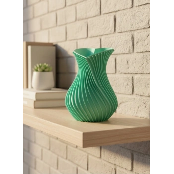 Nevamel® 24 cm Turkuaz Kalp Formlu Büyük Boy Vazo Estetik Dekor Ürünü