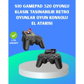 Nevamel 2.4 İnç HD Renkli Ekranlı 500-in-1 Taşınabilir Retro Oyun Konsolu Kablolu TV Bağlantısı ve Uzun Pil Ömrü