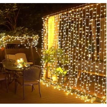 Nevamel 2x2 Metre Perde Led Sarı Işık