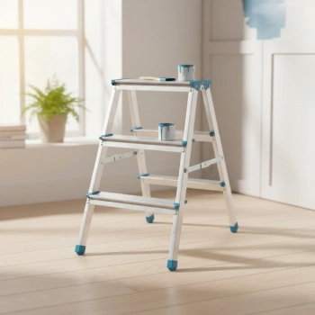 Nevamel® 3+3 Çift Basamaklı Alüminyum Metal Merdiven