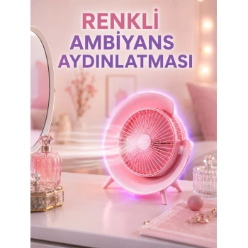 Nevamel® 3 Hız Ayarlı USB Şarjlı RGB Masa Fanı