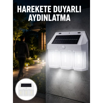 Nevamel® 3 in 1 Solar Duvar Lambası – IP65 Su Geçirmez Hareket Sensörlü Yeni Nesil