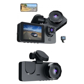 Nevamel 3 Kameralı 2 İnç 1080P Araç İçi Kamera Sürüş Kamerası CarPlay