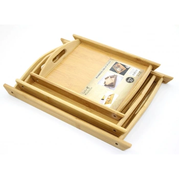 Nevamel 3lü Bambu Tepsi Model 1