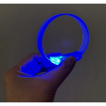 Nevamel 3 Modlu Pilli LED Işıklı Esnek Parti Bilekliği Mavi