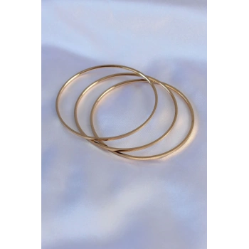 Nevamel® 316L Çelik Gold Renk Ajda Model Kadın 65 mm Bilezik 5886