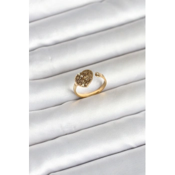 Nevamel® 316L Çelik Gold Renk Kalp Model Kadın Yüzük 5886