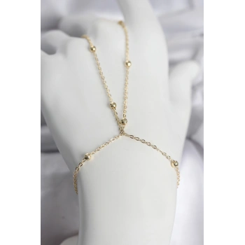 Nevamel® 316L Çelik Gold Renk Top Zincirli Kadın Şahmeran 5886