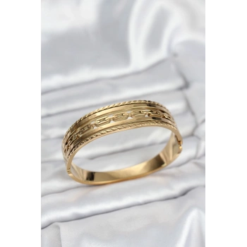 Nevamel® 316L Çelik Gold Renk Vintage Model Kadın Kelepçe Bileklik 5886