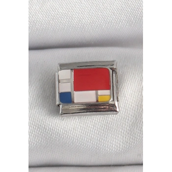 Nevamel® 316L Çelik Gümüş Renk Karışık Renk Portre Model Nomination Charm 5886