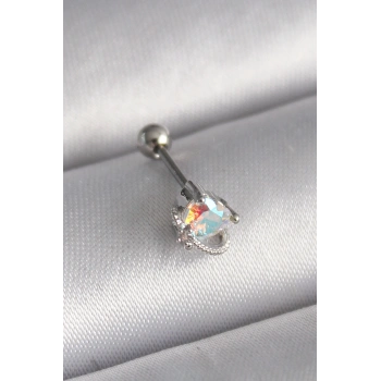 Nevamel® 316L Çelik Gümüş Renk Zirkon Taşlı Kalp Tragus Piercing 5886